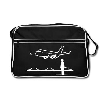Observateur d’avions - Sac Retro - noir/blanc - Devant