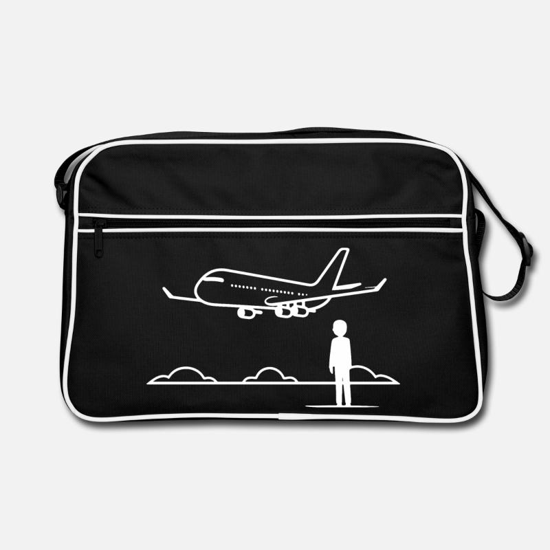 Observateur d’avions - Sac Retro - noir/blanc