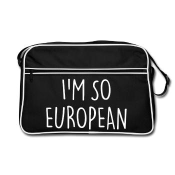 JE SUIS TELLEMENT EUROPÉEN L’Europe - Sac Retro - noir/blanc - Devant