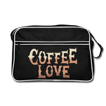 Coffee Love – Stylized Font - Retro Bag - black/white - Front