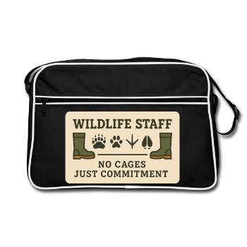 Gardien de zoo Éducateur de zoo Employé de zoo - Sac Retro - noir/blanc - Devant