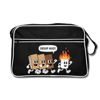 Spooky Smores Hiker Camper Halloween Camping - Retro Tasche - Schwarz/Weiß - Vorne