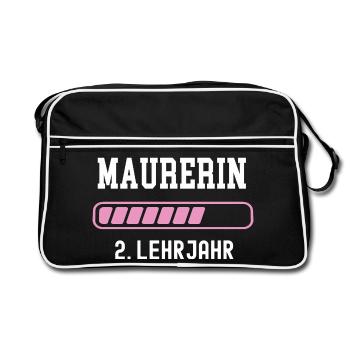 Bricklayer apprenticeship 2 year apprenticeship second year apprenticeship - Retro Bag - black/white - Front