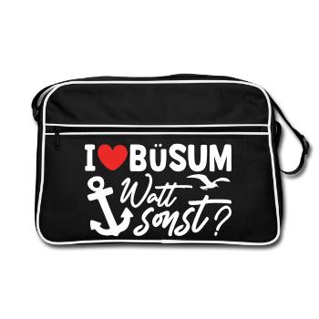 Vacances à la mer du Nord BÜSUM WATT AUTREMENT DRÔLE - Sac Retro - noir/blanc - Devant