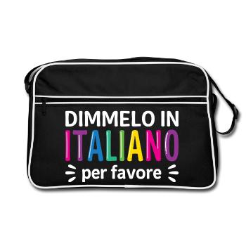 Professeur d’italien bilingue en Italie - Sac Retro - noir/blanc - Devant