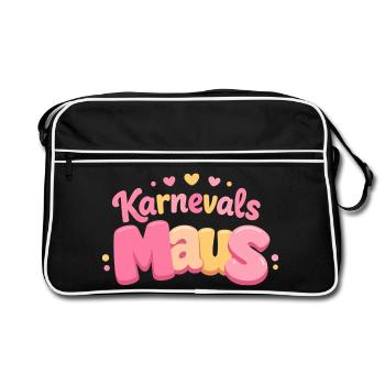 Karnevalsmaus Kölsche Mädsche – Karneval Köln - Retro Tasche - Schwarz/Weiß - Vorne