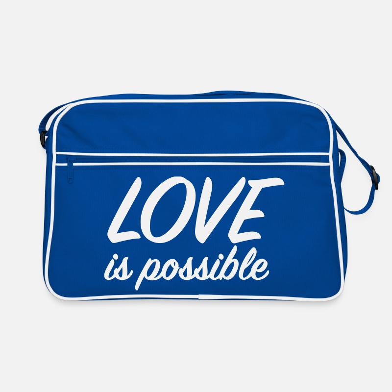 Liebe ist möglich – Romantisches, minimalistisches Skript Retro Tasche
