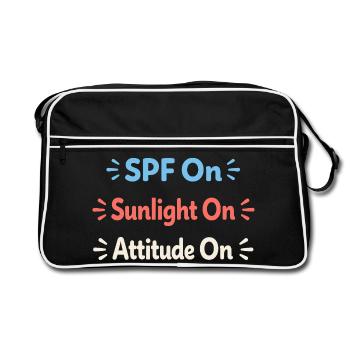 Spf Kultur Identität Hautpflege Humor - Retro Tasche - Schwarz/Weiß - Vorne