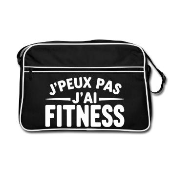 cadeau sport pour homme j'peux pas j'ai fitness - Sac Retro - noir/blanc - Devant