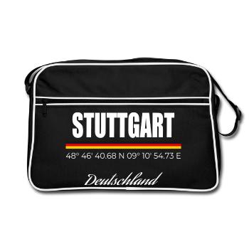 Stuttgart - Retro Tasche - Schwarz/Weiß - Vorne