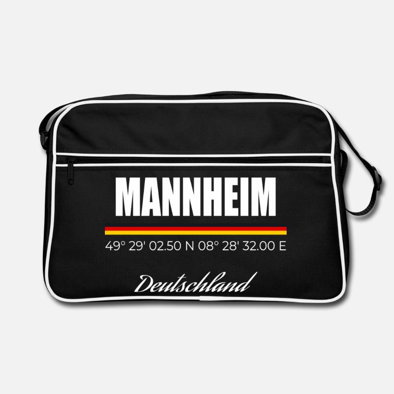 Mannheim - Retro Tasche - Schwarz/Weiß