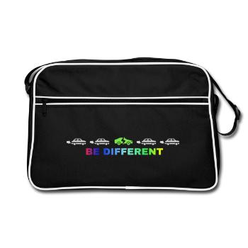 Be different - Retro Tasche - Schwarz/Weiß - Vorne