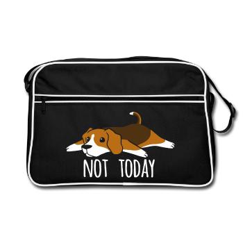 Pas aujourd'hui Beagle Shirt - Sac Retro - noir/blanc - Devant
