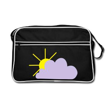 Sun peeks out from behind the cloud - Retro Bag - black/white - Front