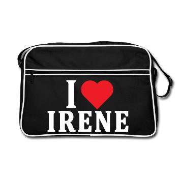 t-shirt I love Irene t-shirt idée cadeau - Sac Retro - noir/blanc - Devant