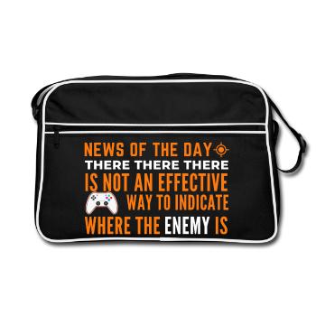 Indication pour trouver l’ennemi - Sac Retro - noir/blanc - Devant