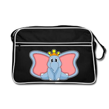Elephant Crown - Retro Bag - black/white - Front