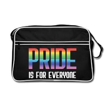 LGBT Pride Month - Pride ist für alle da - Retro Tasche - Schwarz/Weiß - Vorne