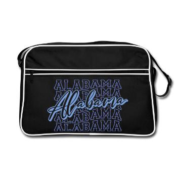 Alabama Script Schriftzug - Retro Tasche - Schwarz/Weiß - Vorne