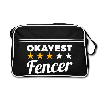 Bester Fechter - Retro Tasche - Schwarz/Weiß - Vorne