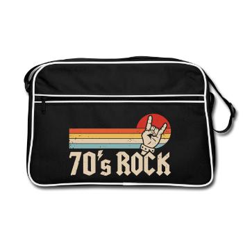 Musique rock des années 70 Fête à thème de groupe de métal des années 1970 - Sac Retro - noir/blanc - Devant