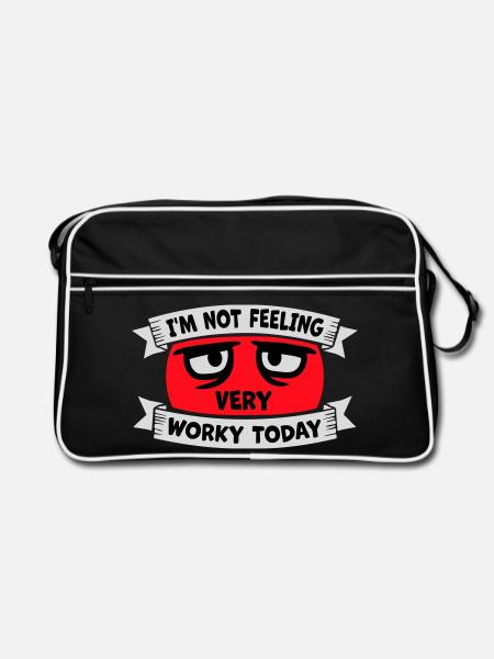 Je ne me sens pas très worky aujourd’hui Faul Arbeit humour - Sac Retro - noir/blanc - Devant