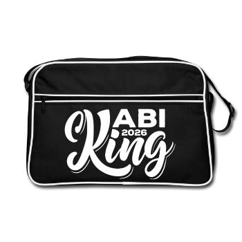 Abi King 2026 - Abitur - Spruch - Retro Bag - black/white - Front
