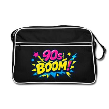 90er Boom Comic Explosion - Retro Tasche - Schwarz/Weiß - Vorne