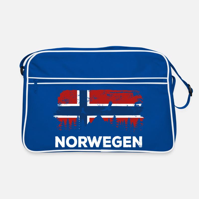 Silhouette de Norvège - Drapeau de la nature des vacances Sac Retro