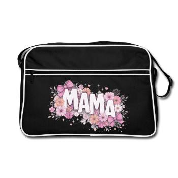 MAMA Fleurs Pastels et Nœuds Roses | Style Chic - Sac Retro - noir/blanc - Devant