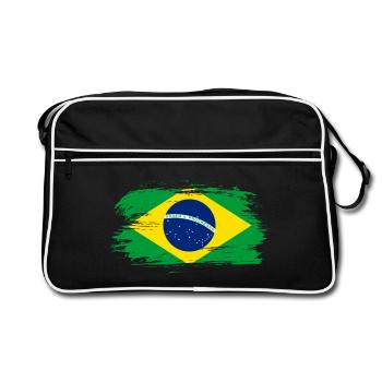 Brésil drapeau / cadeau Amérique du Sud Brazil - Sac Retro - noir/blanc - Devant
