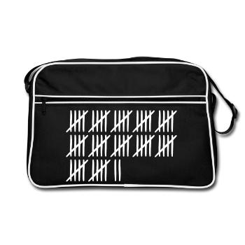 62 Anniversaire Liste-barres - 62 ans - Sac Retro - noir/blanc - Devant