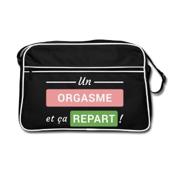 Un orgasme et ça repart ! - Sac Retro - noir/blanc - Devant
