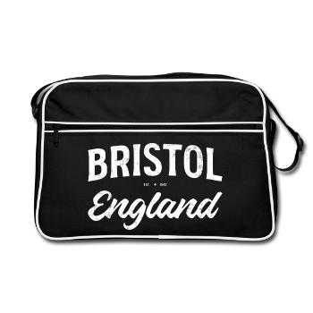Bristol England Vintage Font - Retro Bag - black/white - Front