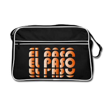 El Paso Gradient Grid - Retro Tasche - Schwarz/Weiß - Vorne