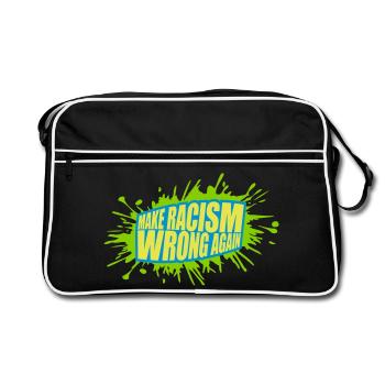 make racism wrong again - Retro Tasche - Schwarz/Weiß - Vorne