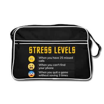 Stresslevel Emo-Chart - Retro Tasche - Schwarz/Weiß - Vorne