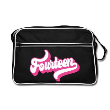 Quatorze 14e anniversaire pour les filles de 14 ans - Sac Retro - noir/blanc - Devant