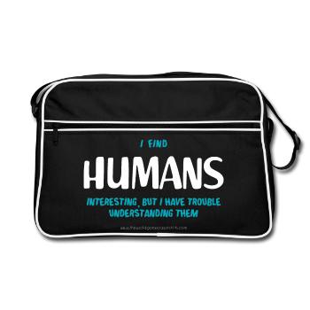 Humains (sombre) - Sac Retro - noir/blanc - Devant