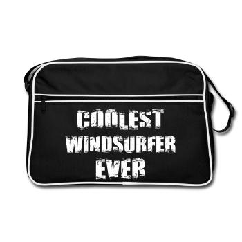 Coolest Windsurfer Ever - Retro Bag - black/white - Front