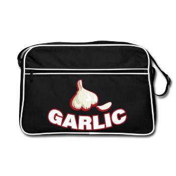 GARLIC - Retro Tasche - Schwarz/Weiß - Vorne