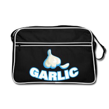 GARLIC - Retro Tasche - Schwarz/Weiß - Vorne