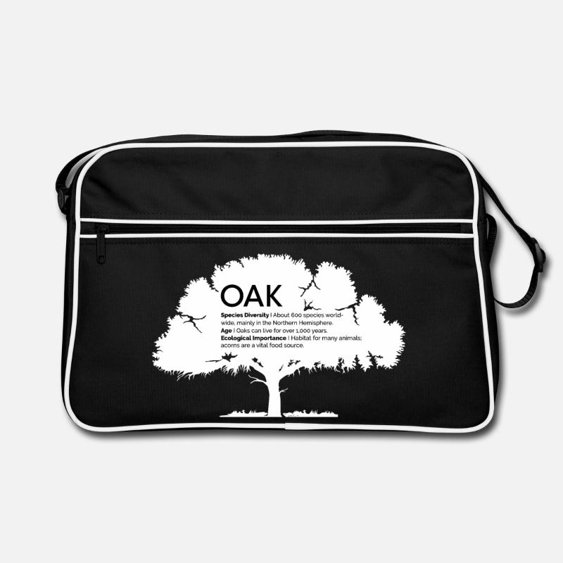 OAK Eichen mit Informationen Naturschutz Baum Wald Retro Tasche