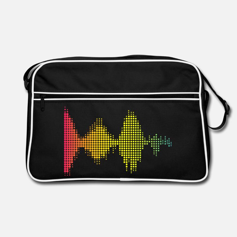 Colored Sound Waves Pattern Retro Bag