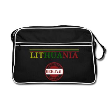 Lithuanian pride, I love Lithuania - Retro Bag - black/white - Front