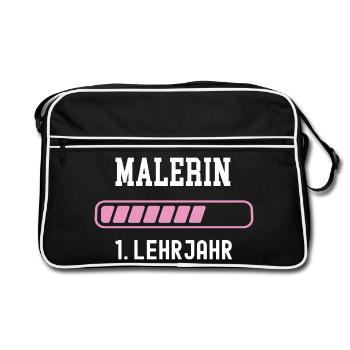 Painter training 1 year of apprenticeship first year apprenticeship - Retro Bag - black/white - Front