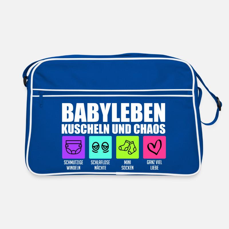 Werdende Mutter BABYLEBEN KUSCHELN UND CHAOS Retro Tasche