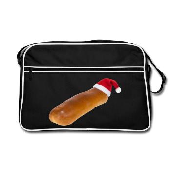 Brabant Wurstrolle Weihnachten – Hut, Brabant Pride, - Retro Tasche - Schwarz/Weiß - Vorne