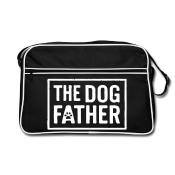Das Hundevater-Rough Block Paw-Design - Retro Tasche - Schwarz/Weiß - Vorne