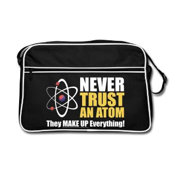 Never Trust an Atom  - Retro Bag - black/white - Front